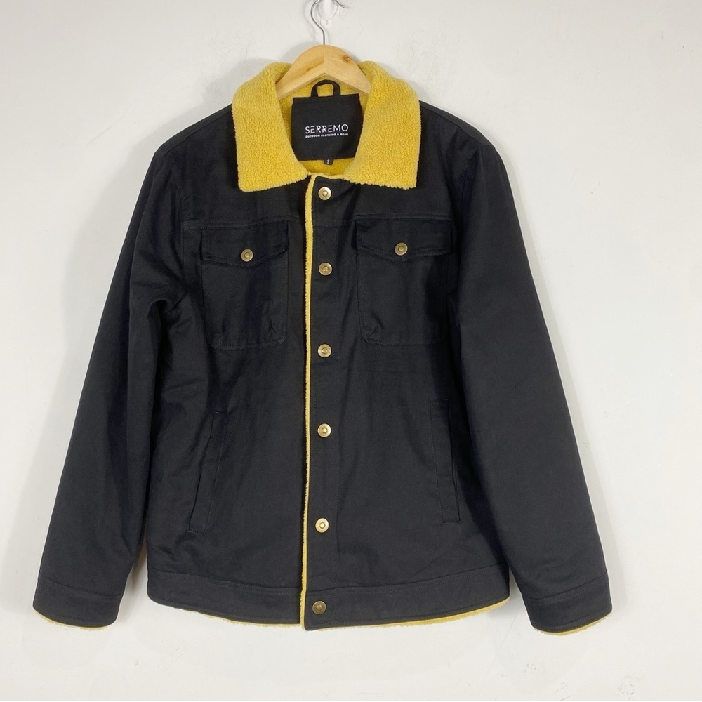 SERREMO Everest Yellow Fleece Lining Black Jacket - Picture 4 of 10